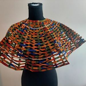 Ankara weaved web neck cape